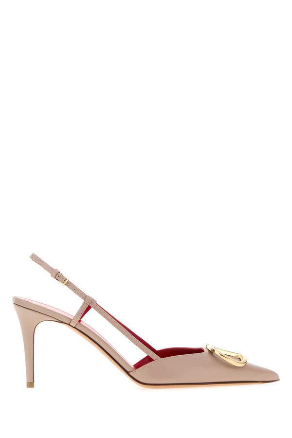 Antiqued Pink Leather Vlogo Signature Pumps Poudre Scarpe Con Tacco