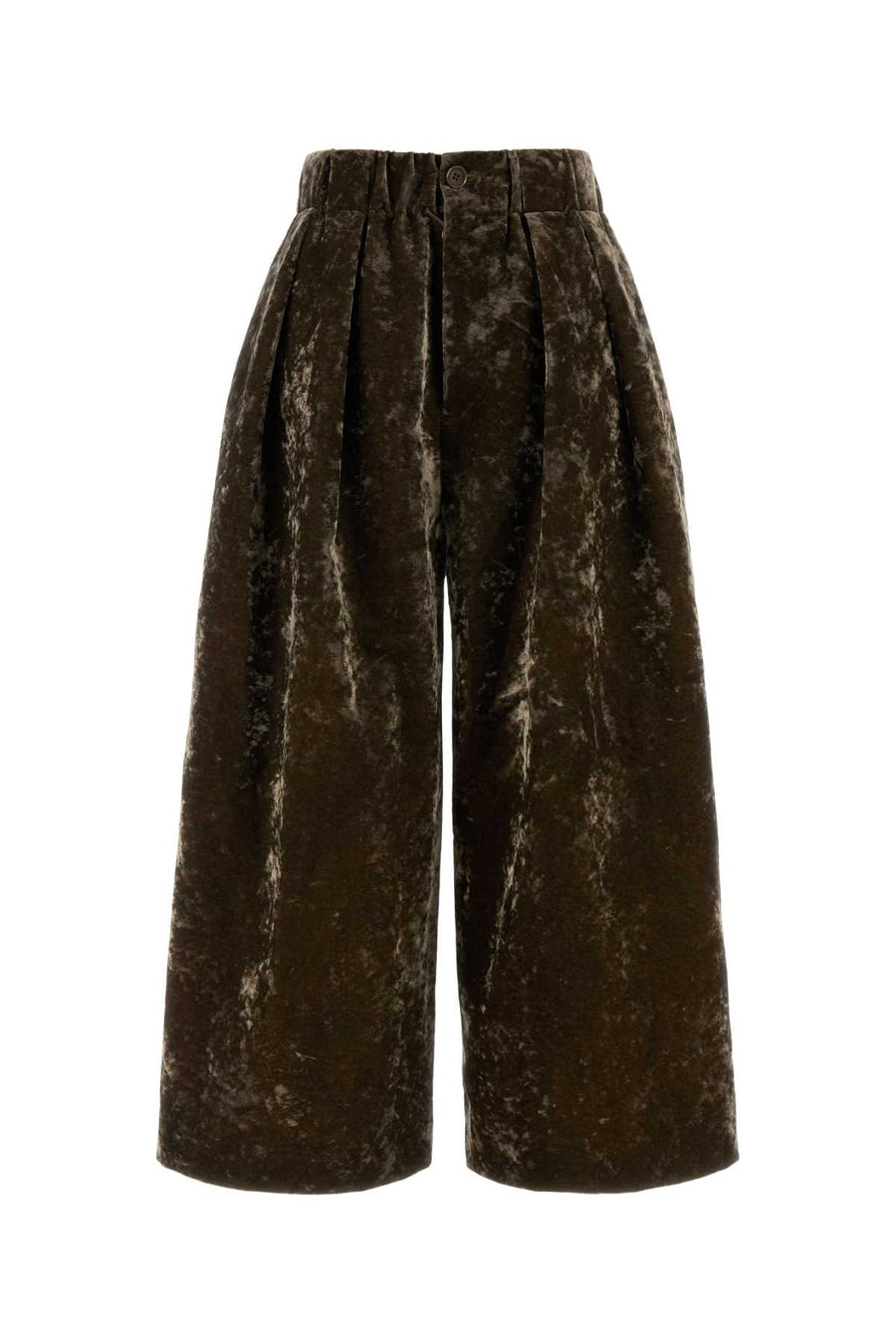 Brown Velvet Poetic Wide-Leg Pant Darkolive Pantaloni