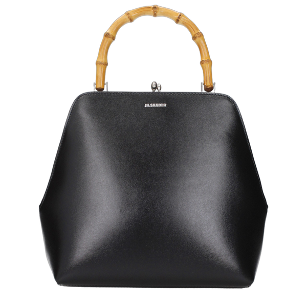Jil Sander Leather top handle bag in black