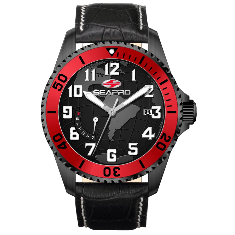Seapro Stainless steel case watch in black