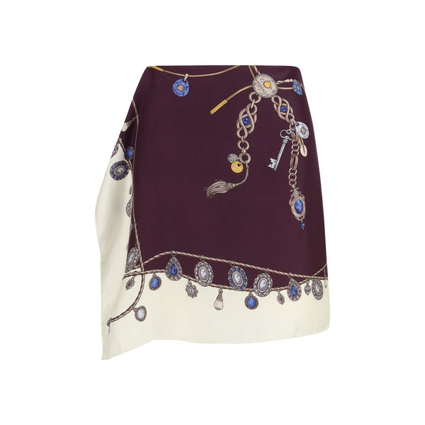 Versace 100% Silk skirt in bordeaux