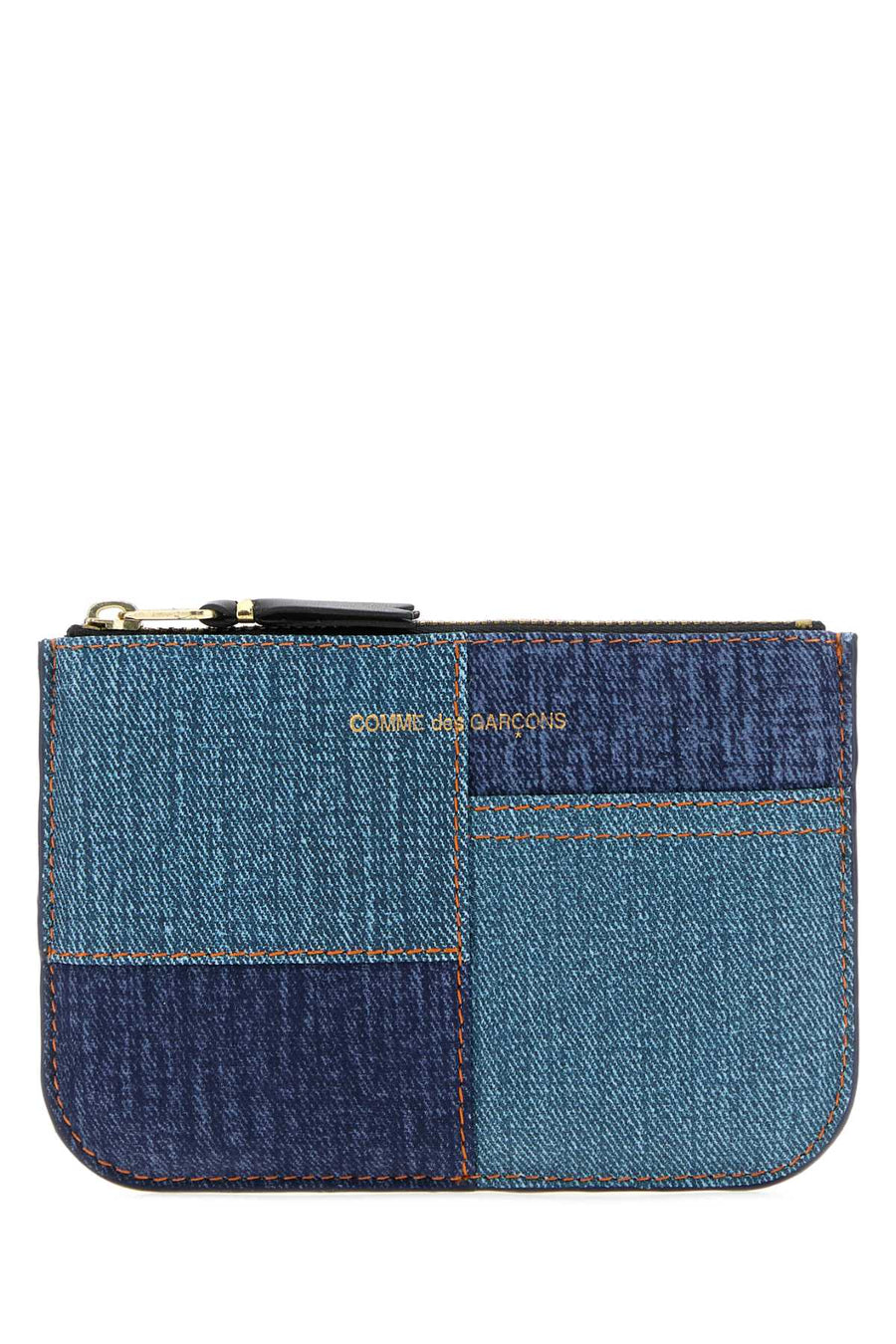 Two-Tone Denim Coin Purse Bluedenim Portafogli