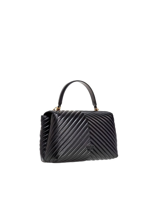 Pinko 100% Sheepskin; Lining: 50% Polyurethane top handle bag in black