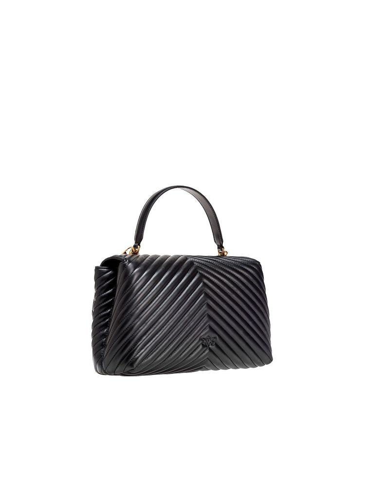 Pinko 100% Sheepskin; Lining: 50% Polyurethane top handle bag in black