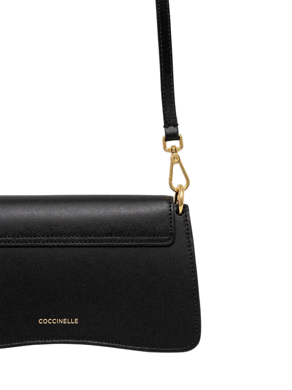 Coccinelle 100% Calf Split Leather crossbody bag in black