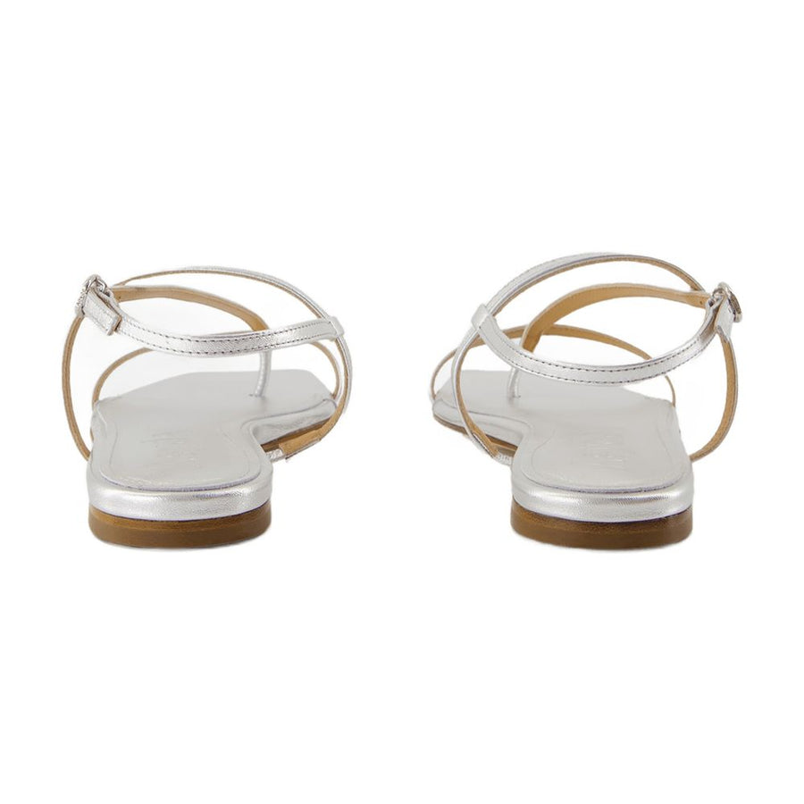 Aeyde calfskin sandals in silver