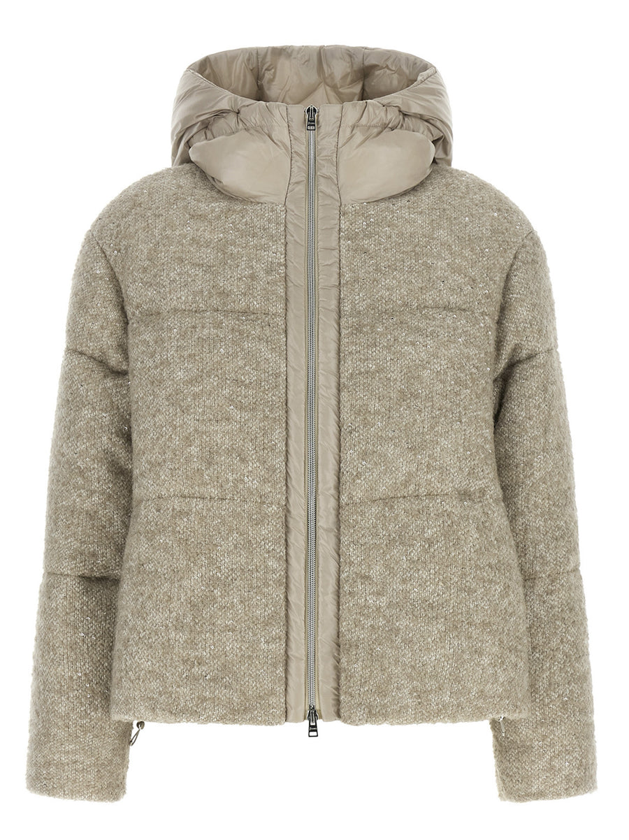 Beige Wool Full-Length Jacket Clothing