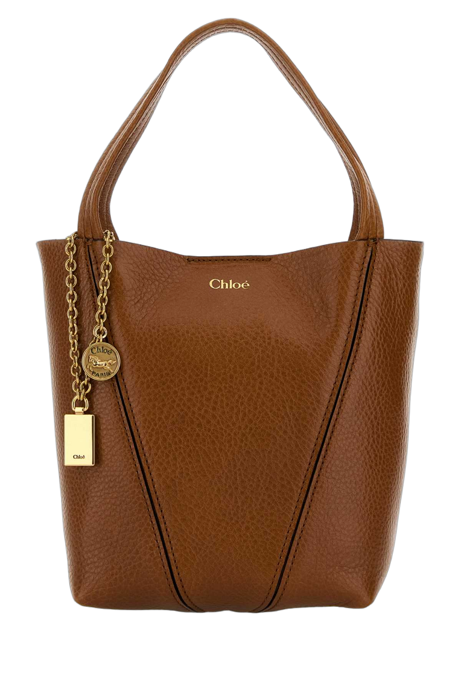 Caramel Leather Small Spin Shopping Bag Claybrown Borse A Mano