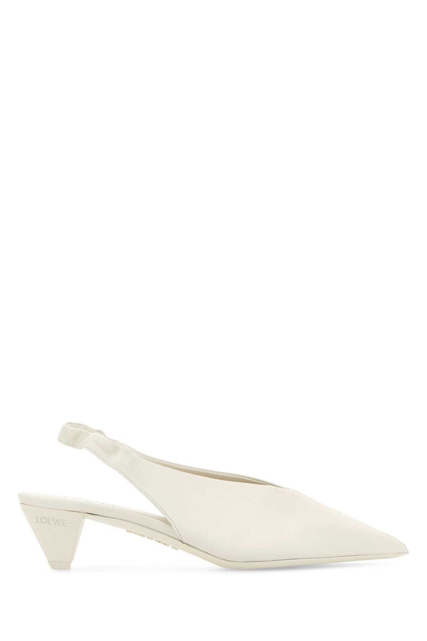 White Leather Origami Cubic Pumps Scarpe Con Tacco