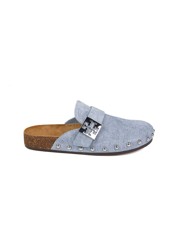 Tory Burch 100% Bovine Suede (outside); 60% Ovine Leather mule in blue