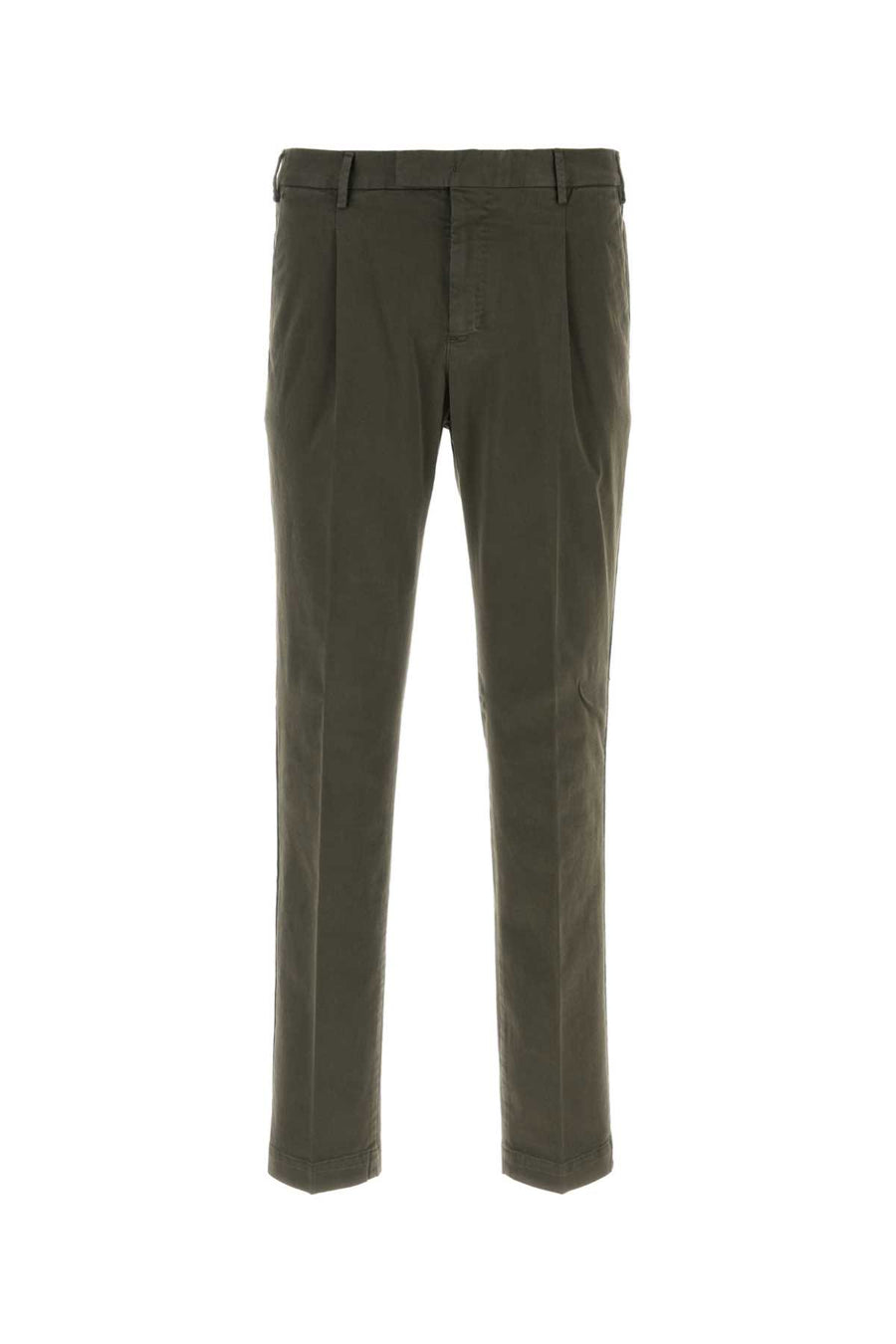 Olive Green Stretch Cotton Pant Verde Exterior: Elastane Pantaloni