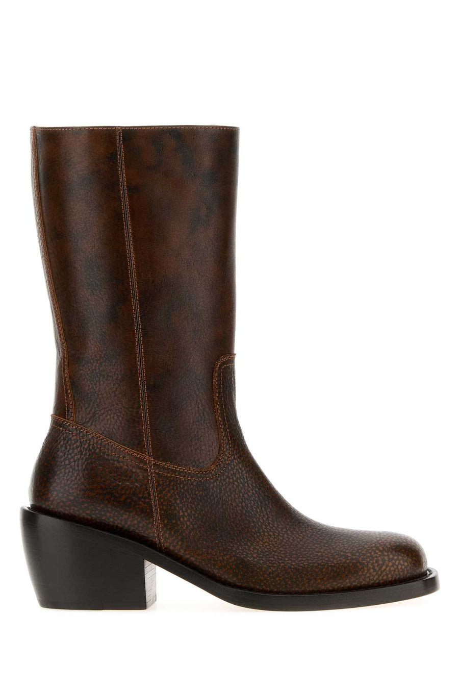 Brown Leather Boots Darkbrown Stivali