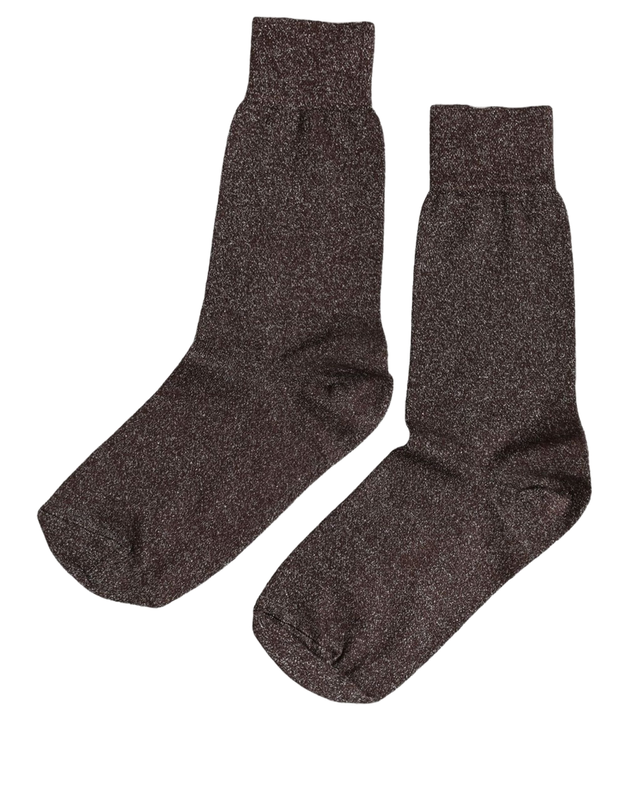 Dark Brown Viscose Mid Calf Accessory Socks Nylon Polyester Clothing