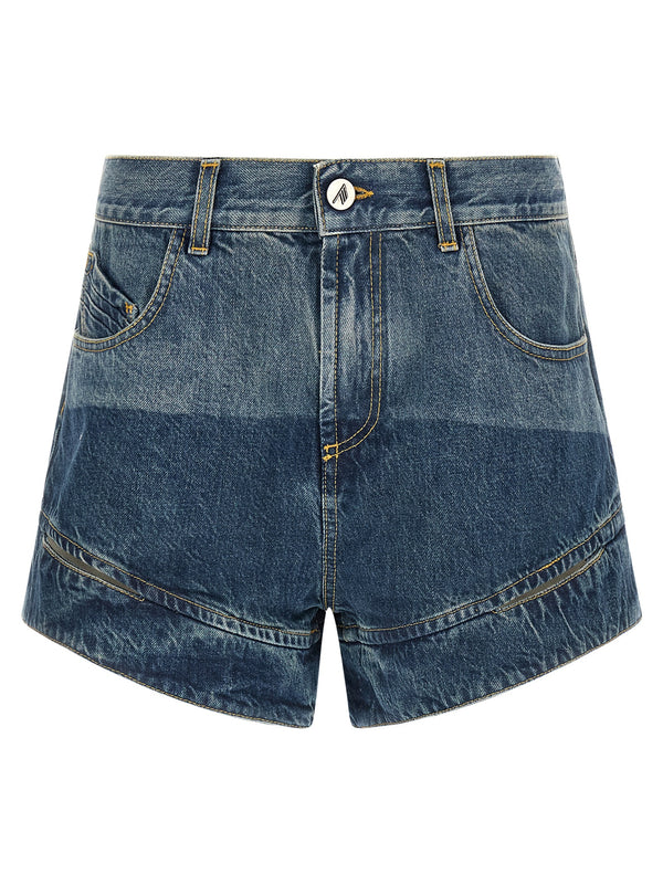 The Attico 100% cotton bermuda shorts in blue
