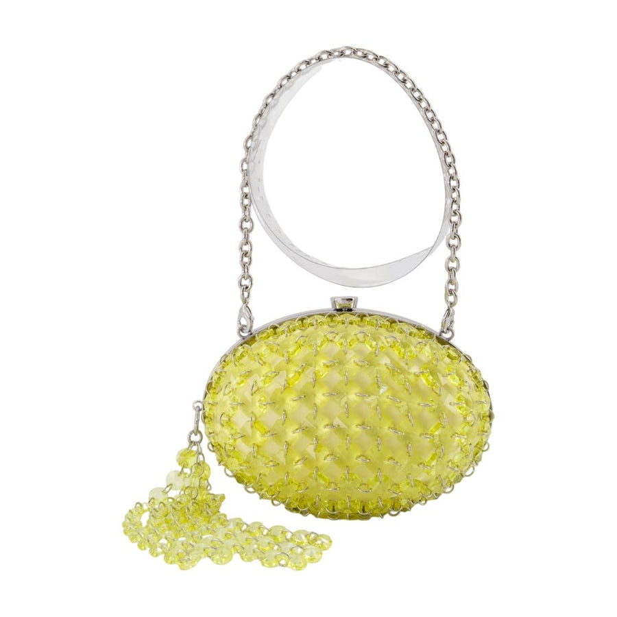 Self-Portrait Synthetic clutch in yellow