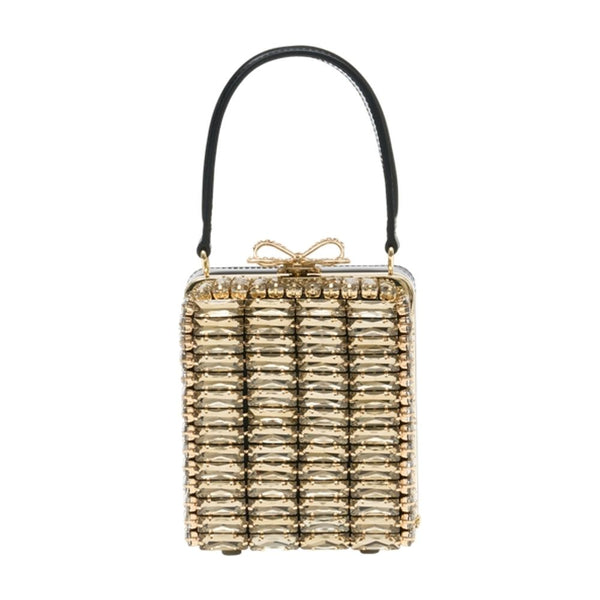 Self-Portrait Metal mini bag in gold