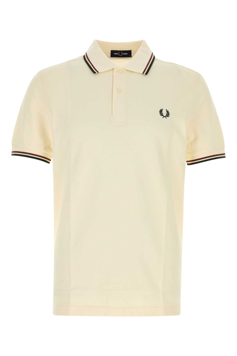 Ivory Piquet Polo Shirt Ecrbrndyngreen Exterior: Cotton