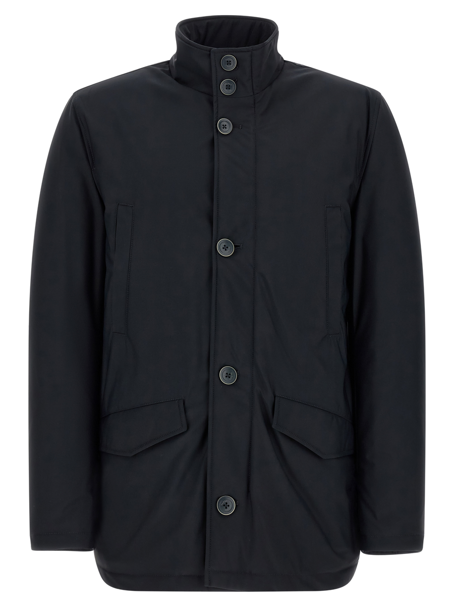 Blue Polyamide Full-Length Jacket Clothing