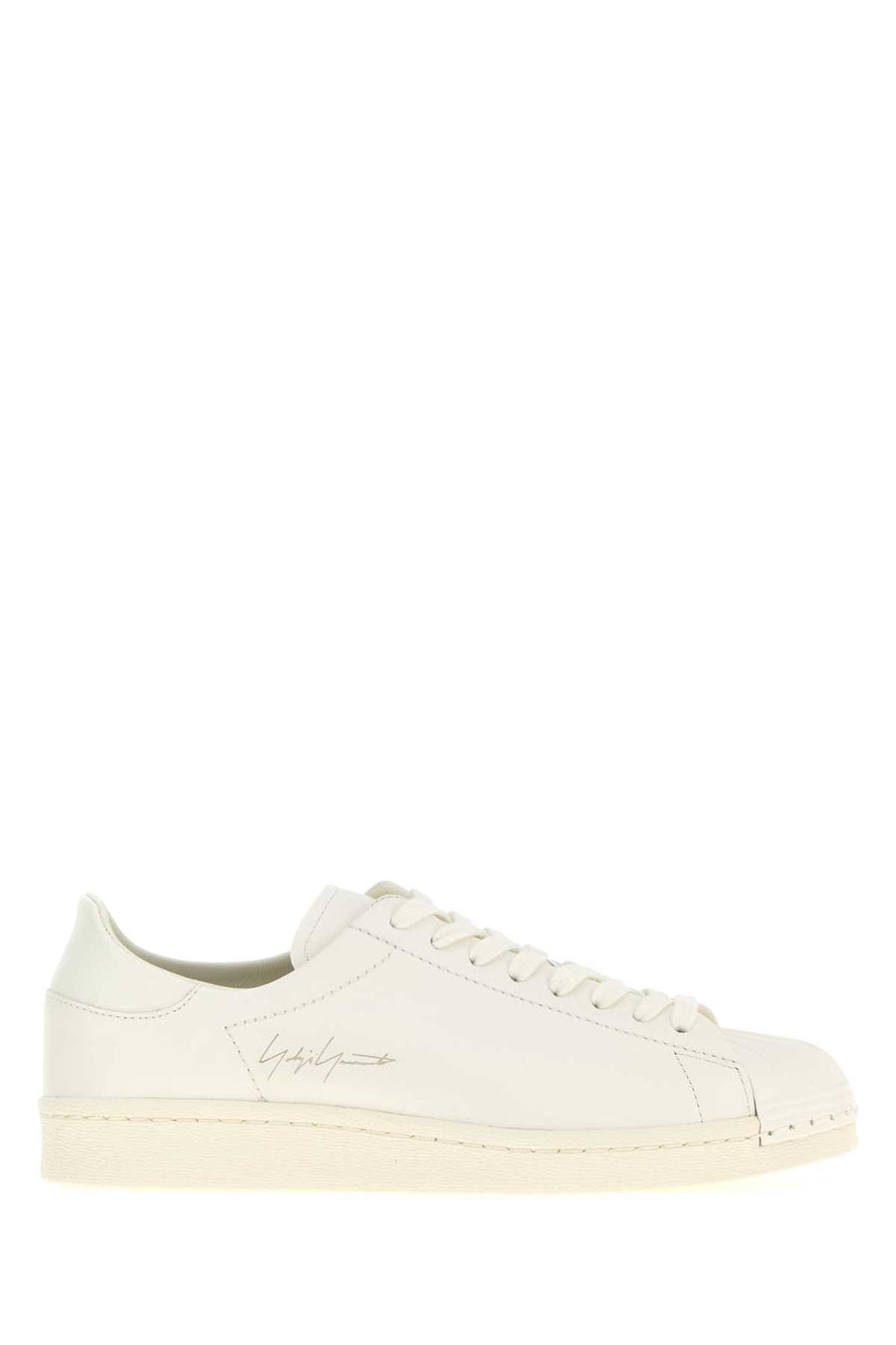 Y3 Yamamoto Superstar Exterior: 100% Leather; Interior: 100% Leather sneaker in white