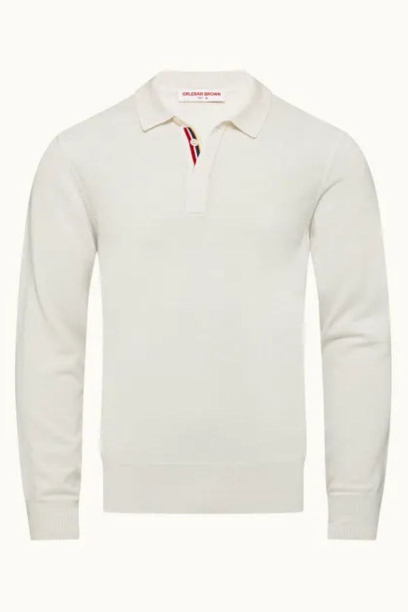 Orlebar Brown 100% Merino polo in white