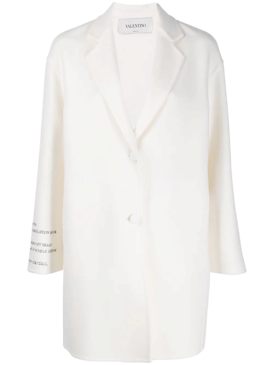 Valentino Wool and cashmere coat in white