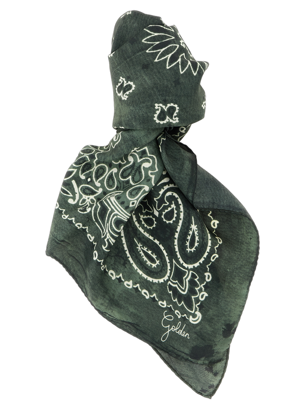 Golden Goose 100% silk scarf in green