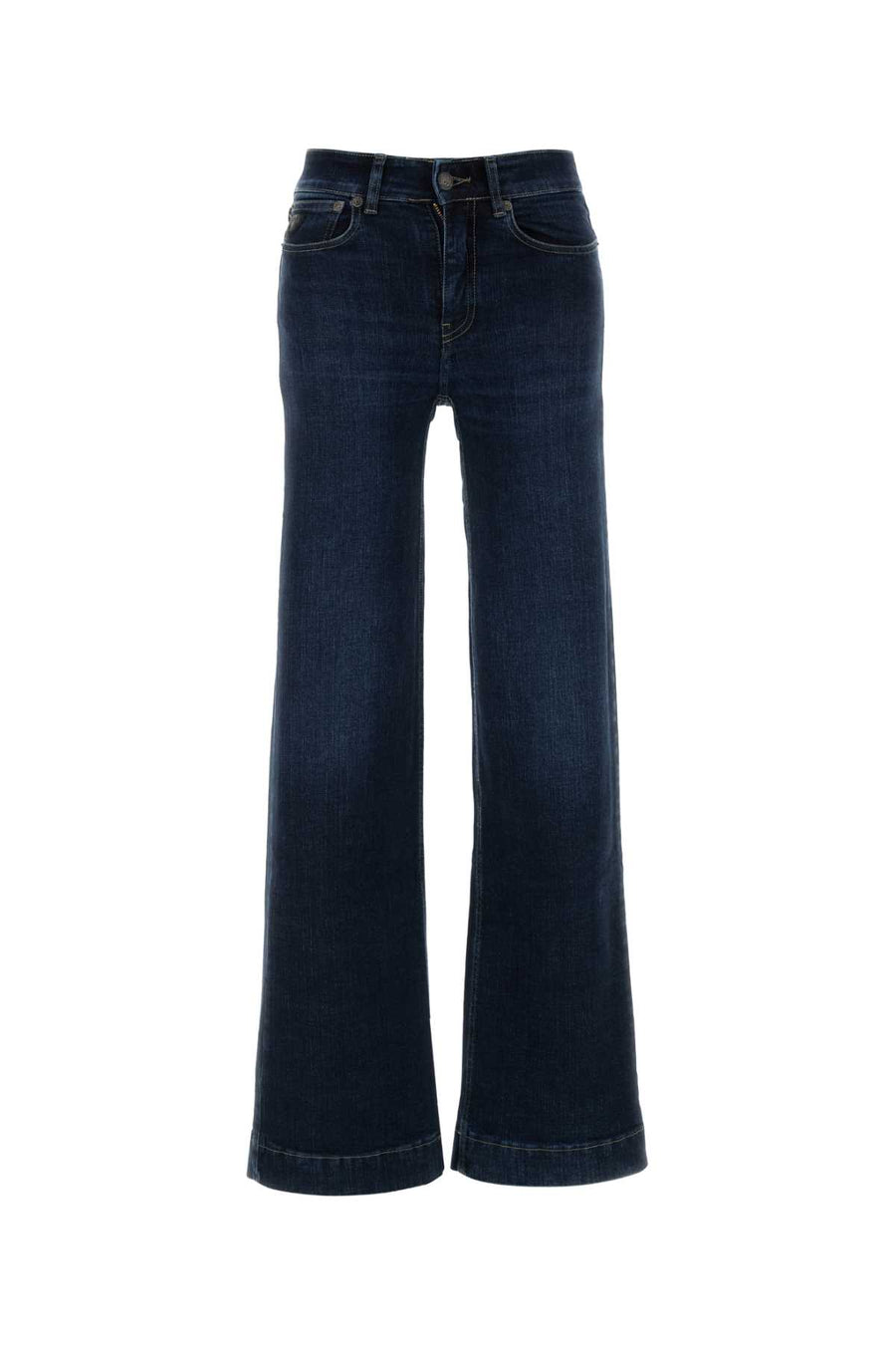 Blue Stretch Denim Lorna Jeans Brushedblue Exterior: Cotton Elastane
