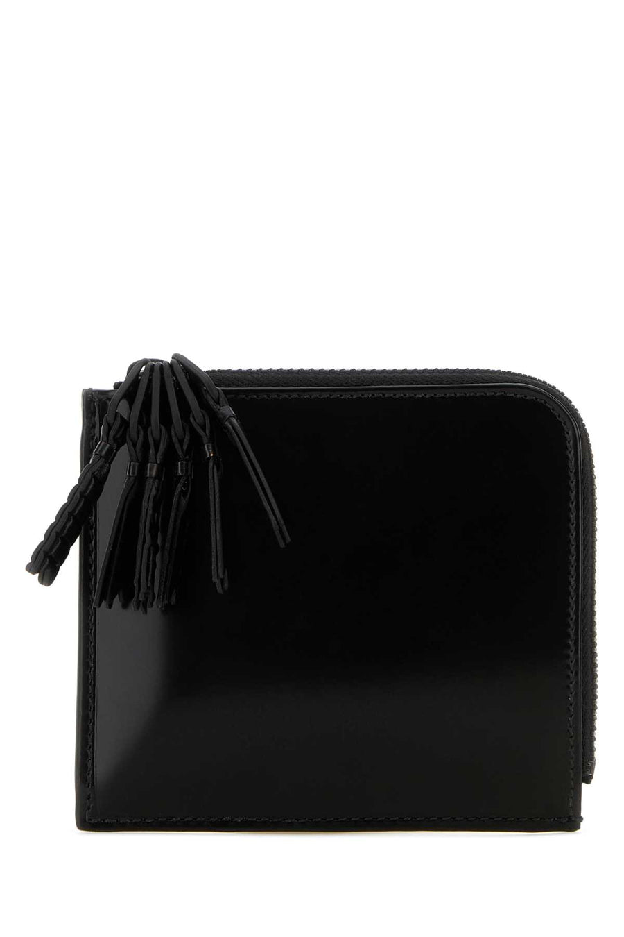 Black Leather Card Holder Portafogli