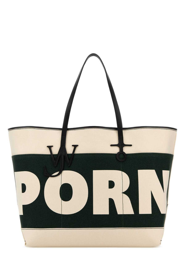 Ivory Canvas Anchor Xl Shopping Bag Greennatural Exterior: Fabric Borse A Mano