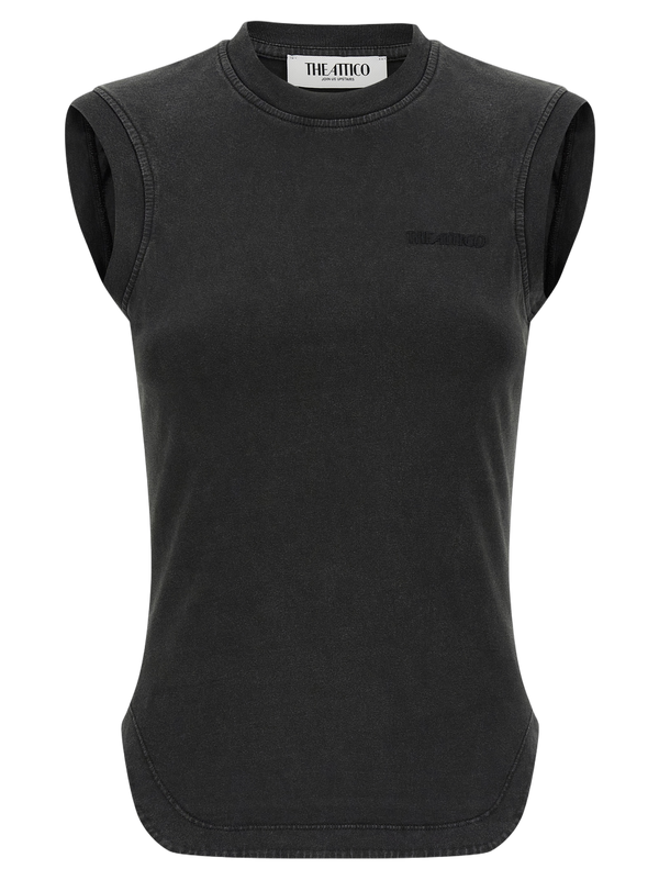 The Attico 100% Cotton tank top in black