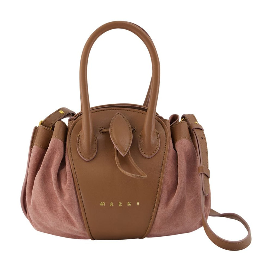 Marni calfskin shoulder bag in brown