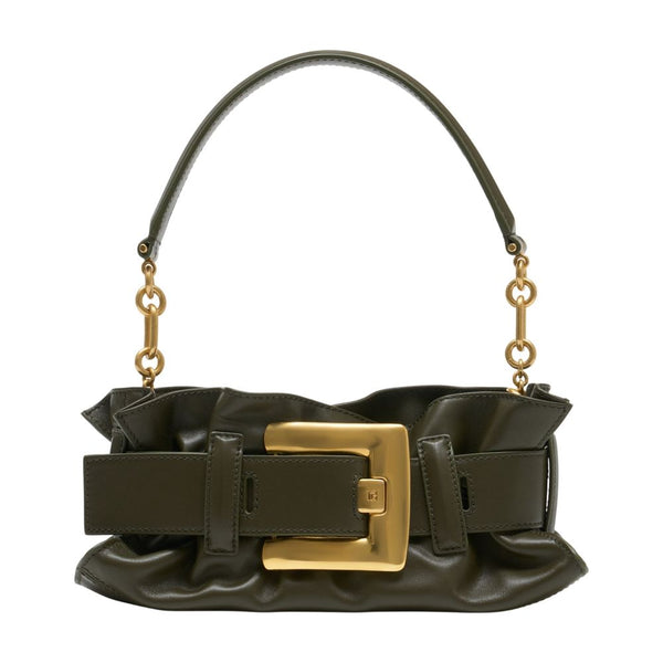 Balmain calfskin shoulder bag in green