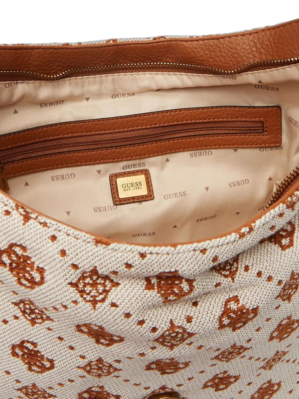 Guess 85% Polyester shoulder bag in cognac