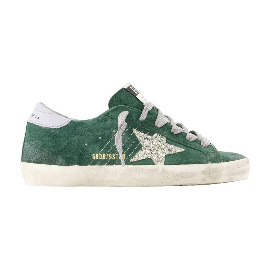 Super Star Sneakers - Golden Goose Deluxe Brand Leather Green Calfskin Shoes /