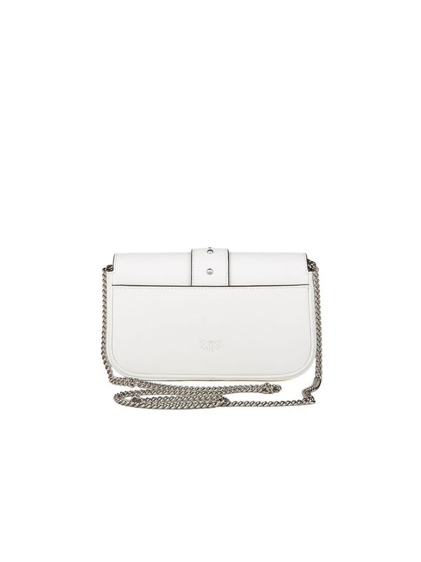 Pinko 100% Calf leather shoulder bag in white