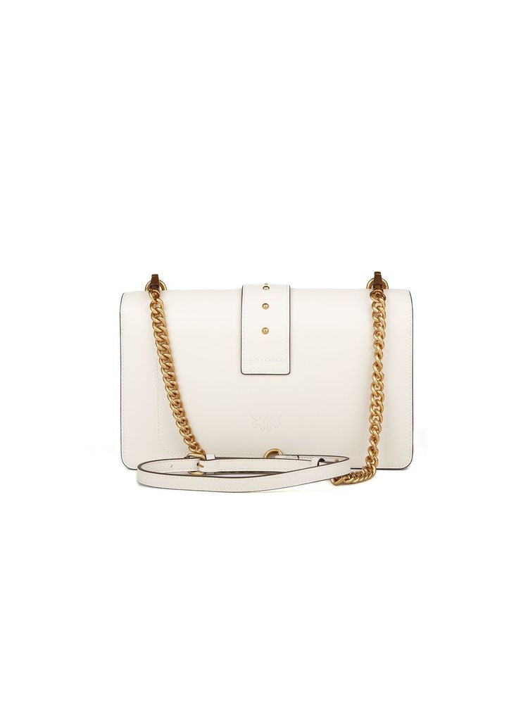 Pinko 100% Goat Leather crossbody bag in white