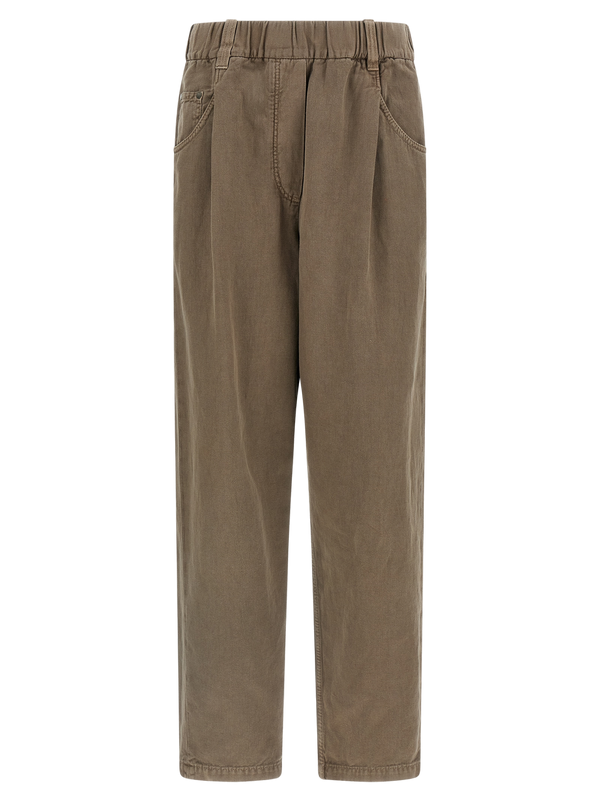 Brunello Cucinelli 60% Cotton trousers in brown