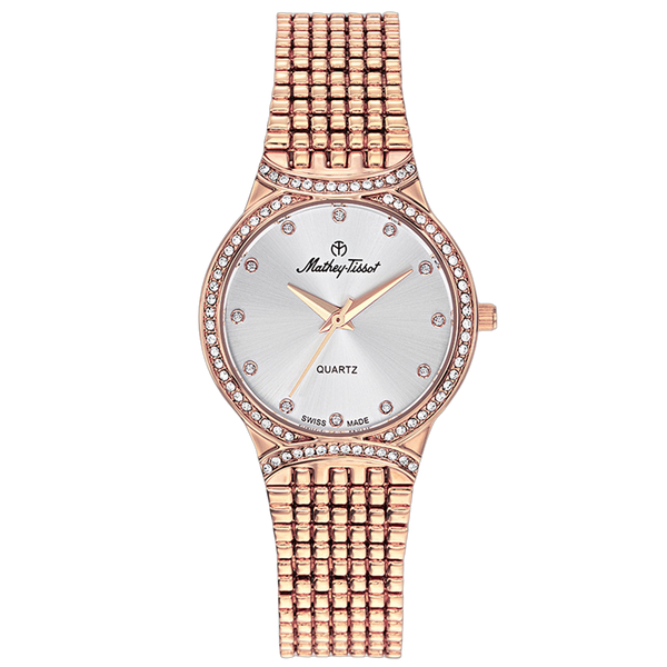 Mathey Tissot Stainless steel case and bracelet watch in rose gold