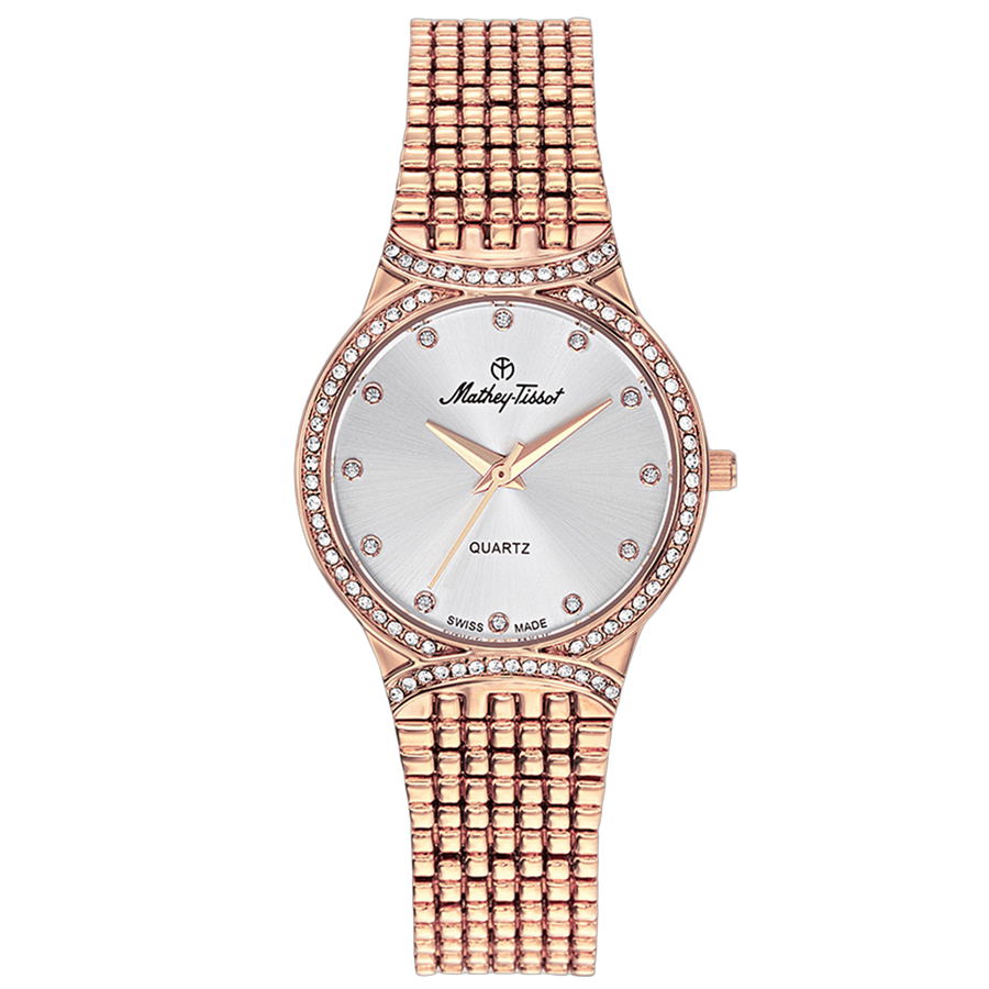 Mathey Tissot Stainless steel case and bracelet watch in rose gold