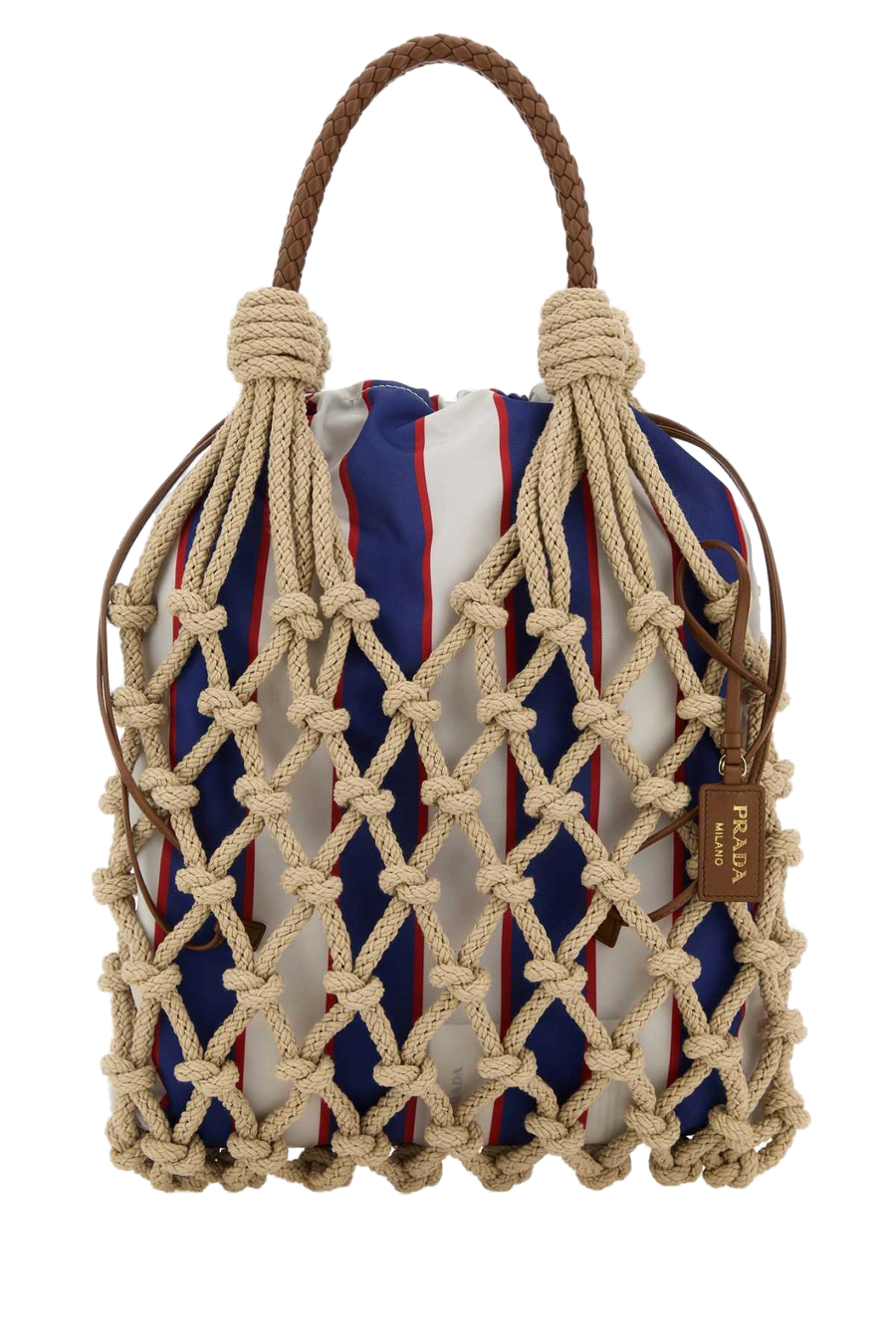 Prada 100% Cotton shoulder bag in beige