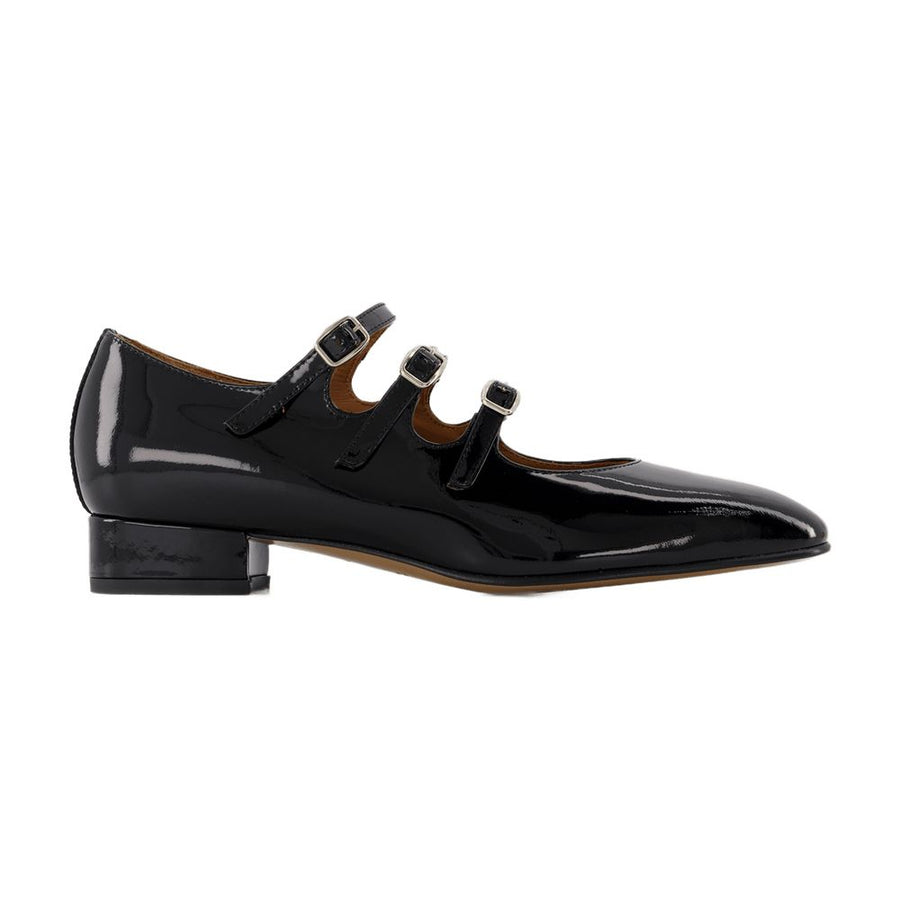 Carel calfskin flat in black