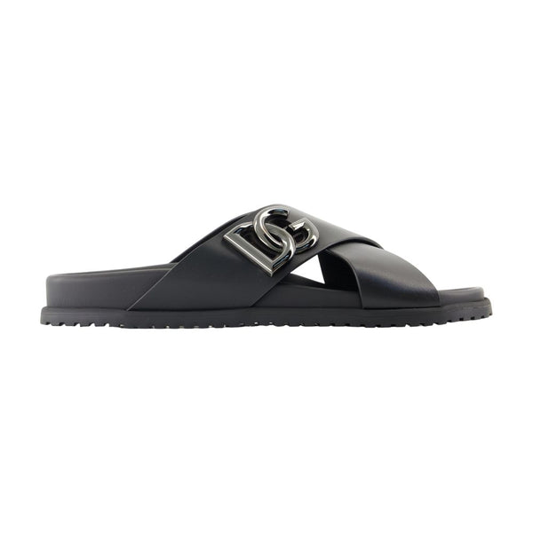 Dolce&Gabbana calfskin sandals in black