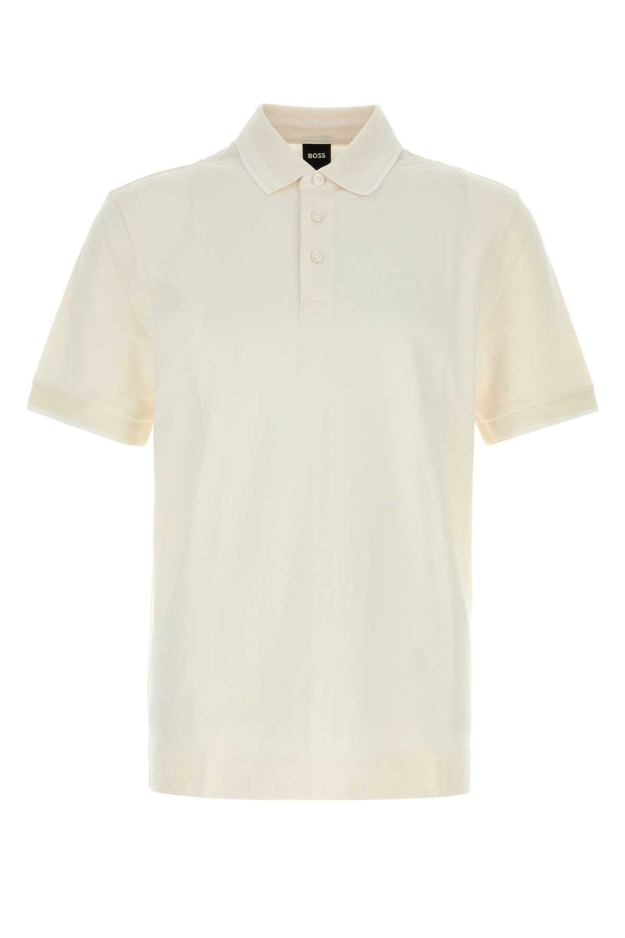 Ivory Piquet Polo Shirt Openwhite Exterior: Cotton