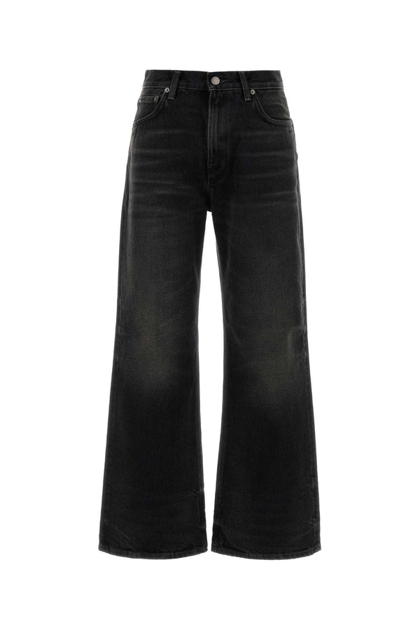 Black Denim Bethany Wide-Leg Jeans Vintageblack Exterior: Cotton