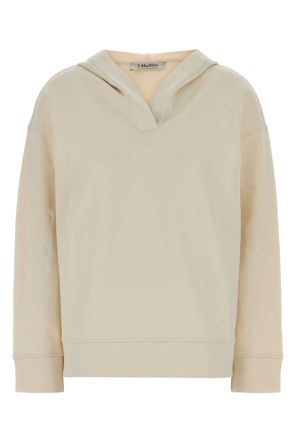 Ivory Cotton Blend Buona Sweatshirt Naturale Exterior: Nylon Felpe