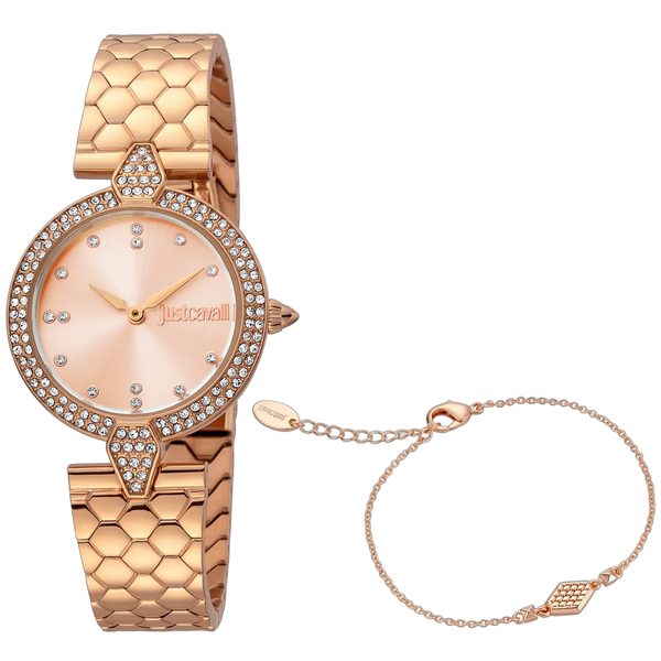 Just Cavalli Stainless steel case watch in rose gold