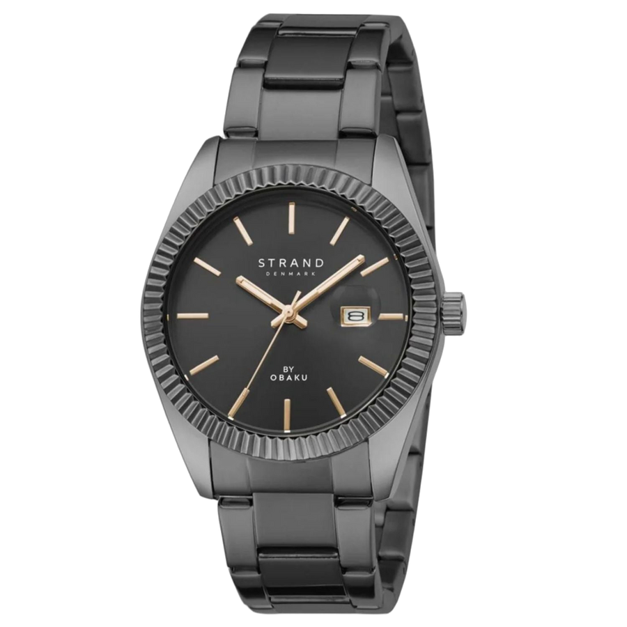 Obaku Stainless steel case watch in black