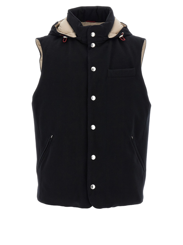 Brunello Cucinelli 100% wool vest in black