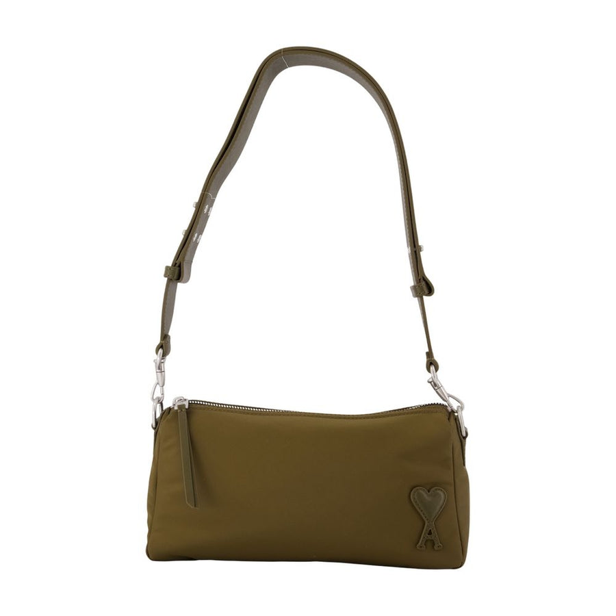 AMI Paris Nylon shoulder bag in khaki