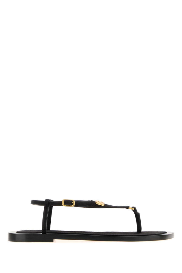 Balenciaga Thong Exterior: 100% Suede Interior: 100% Suede 100% Leather Sole: Leather sandals in black